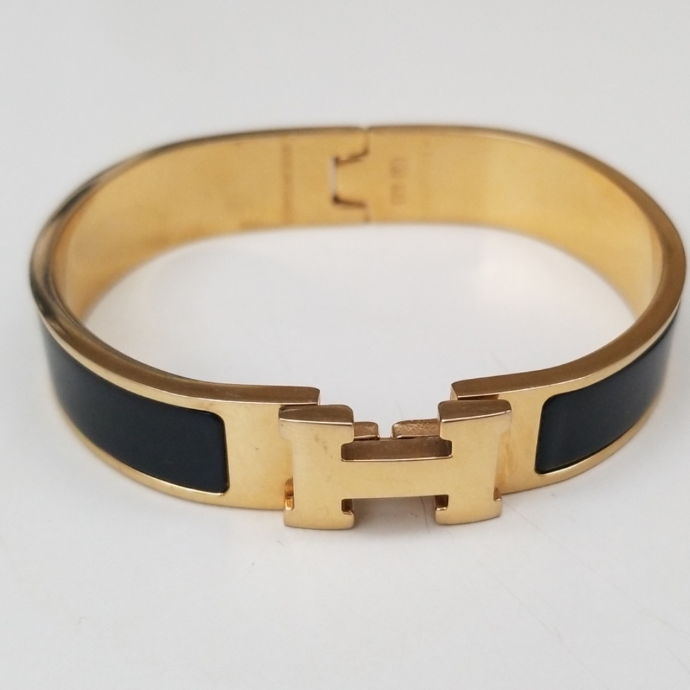 Hermes Black and Gold Bracelet